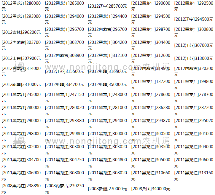 约翰迪尔c100(原3316)联合收割机报价格表