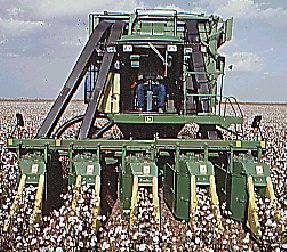 1993年更为先进的约翰迪尔9965摘棉机是世界上第**台5行摘棉机